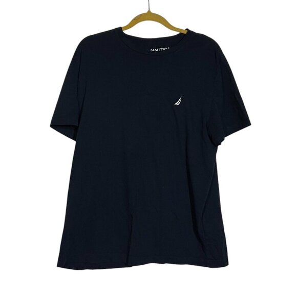Nautica Short Sleeve Tee Navy Blue Embroidered Logo Size XL - Picture 1 of 4